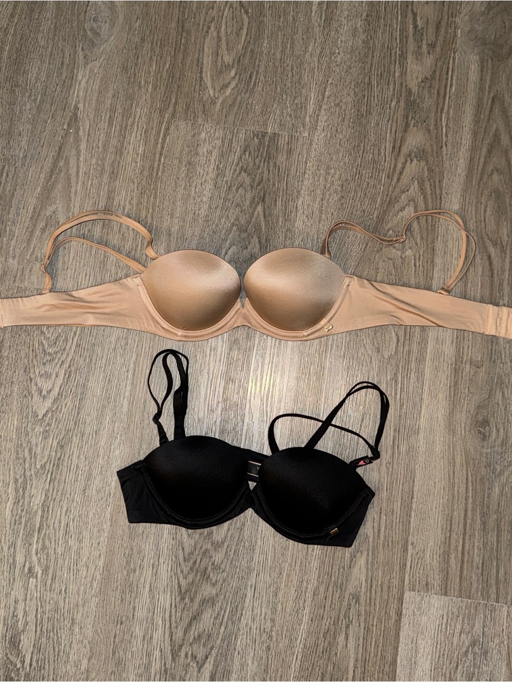 VS Very Sexy Multi-Way Push-Up Bra Set 32A Nude Black Like New